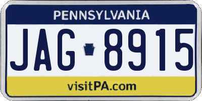 PA license plate JAG8915
