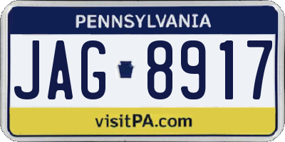 PA license plate JAG8917