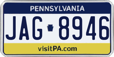 PA license plate JAG8946