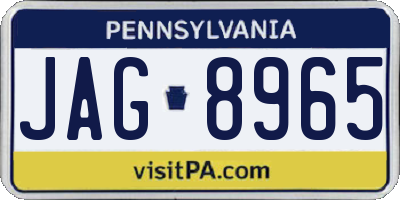 PA license plate JAG8965
