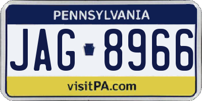 PA license plate JAG8966