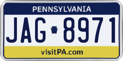 PA license plate JAG8971