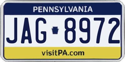 PA license plate JAG8972