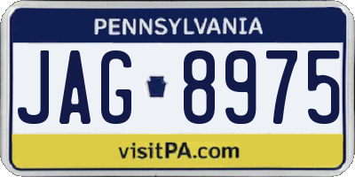 PA license plate JAG8975