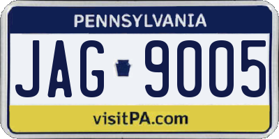 PA license plate JAG9005