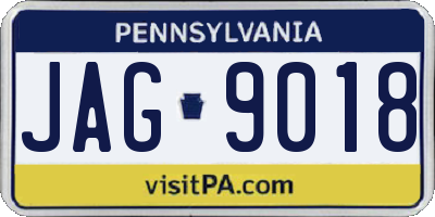 PA license plate JAG9018