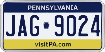 PA license plate JAG9024