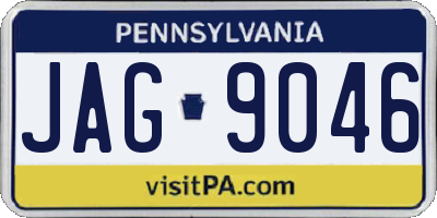 PA license plate JAG9046