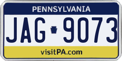 PA license plate JAG9073