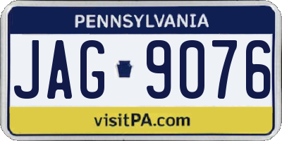 PA license plate JAG9076