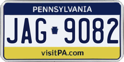 PA license plate JAG9082