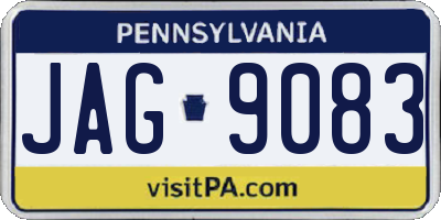 PA license plate JAG9083