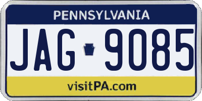 PA license plate JAG9085