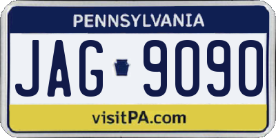 PA license plate JAG9090