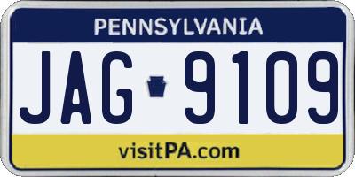 PA license plate JAG9109