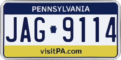 PA license plate JAG9114