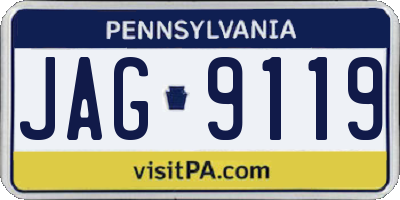 PA license plate JAG9119