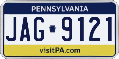 PA license plate JAG9121