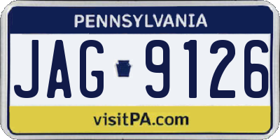 PA license plate JAG9126