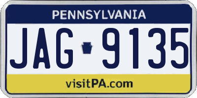 PA license plate JAG9135