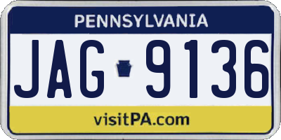 PA license plate JAG9136