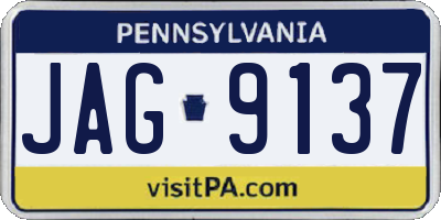 PA license plate JAG9137