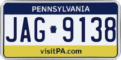 PA license plate JAG9138