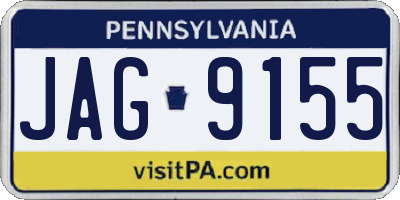 PA license plate JAG9155