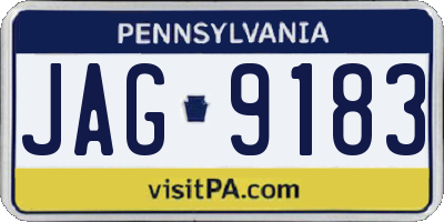 PA license plate JAG9183