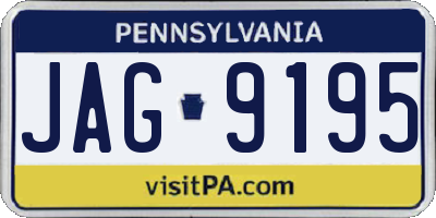 PA license plate JAG9195