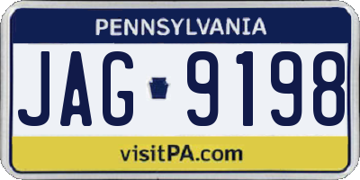 PA license plate JAG9198
