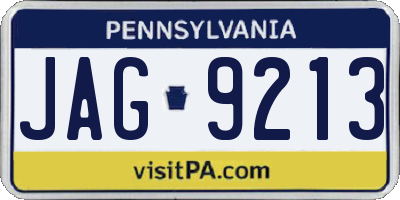 PA license plate JAG9213