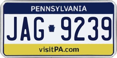 PA license plate JAG9239
