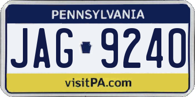 PA license plate JAG9240
