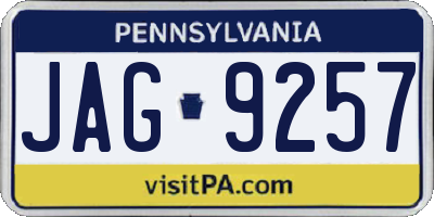 PA license plate JAG9257