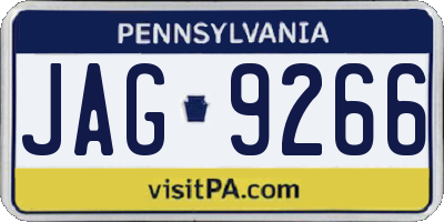 PA license plate JAG9266