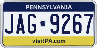 PA license plate JAG9267