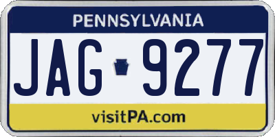 PA license plate JAG9277