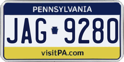 PA license plate JAG9280