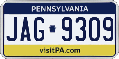 PA license plate JAG9309