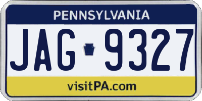 PA license plate JAG9327