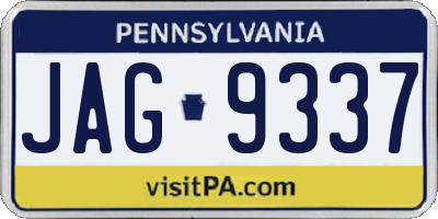PA license plate JAG9337