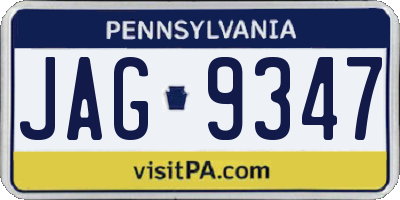 PA license plate JAG9347