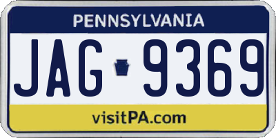 PA license plate JAG9369