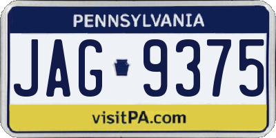 PA license plate JAG9375