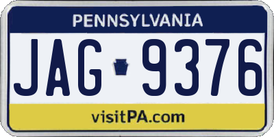 PA license plate JAG9376