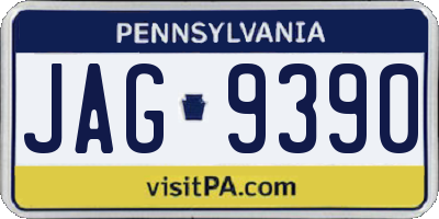 PA license plate JAG9390