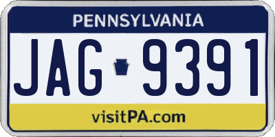 PA license plate JAG9391