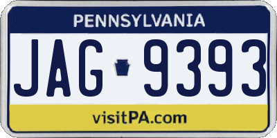 PA license plate JAG9393