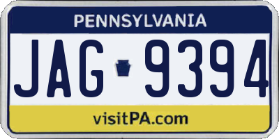 PA license plate JAG9394